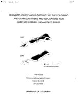 Geomorphology and hydrology of the Colorado and Gunnison Rivers and implications for habitats used by endangered fishes : final report