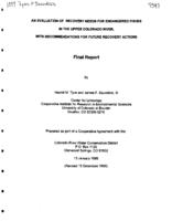 An evaluation of recovery needs for endangered fishes in the upper Colorado River, with recommendations for future recovery actions, final report