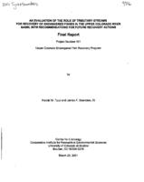 An evaluation of the role of tributary streams for recovery of endangered fishes in the upper Colorado River Basin, with recommendations for future recovery actions, final report