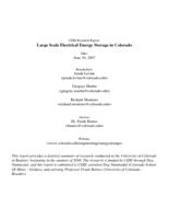 Large scale electrical energy storage in Colorado