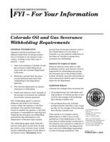 Colorado oil and gas severance withholding requirements