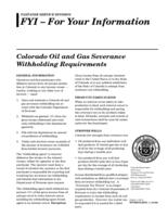 Colorado oil and gas severance withholding requirements