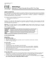 Methods of filing Colorado annual W-2 tax data