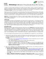 Methods of filing Colorado annual W-2 tax data
