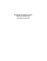 Metropolitan State University of Denver financial and compliance audit : years ended June 30, 2016 and 2015
