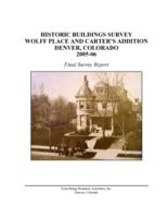 Historic buildings survey, Wolff Place and Carter's addition, 2005-06 : final survey report