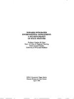 Towards integrated environmental management : a reconnaissance of state statutes