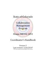 Collaborative Management Program House bill 04-1451 coordinator's handbook