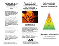 Folleto de interés: padres, comunidad, maestros, proveedores de : respuesta a la intervención, una estructura para una reforma educacional