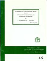 Flood routing through storm drains. Part III, Evaluation of geometric and hydraulic parameters
