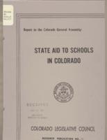 State aid to schools in Colorado : report to the Colorado General Assembly