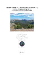 Troublesome elk herd management plan data analysis unit E-8, game management units 18, and 181