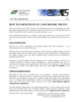 How to participate in cases before the PUC
