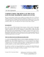 Understanding the repeal of the state low-income telephone assistance fund