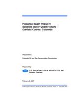Piceance Basin phase IV baseline water quality study, Garfield County, Colorado