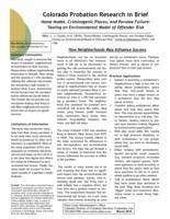 Home nodes, criminogenic places, and parolee failure : testing an environmental model of offender risk