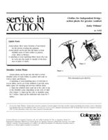 Clothes for independent living, action pleats for greater comfort
