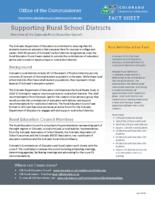 Supporting rural school districts : overview of the Colorado Rural Education Council