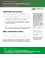 Rural Education Council purpose and agreements