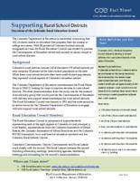 Supporting rural school districts : overview of the Colorado Rural Education Council