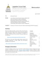 Summary of Governor's executive orders issued during COVID-19 emergency