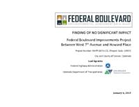 Finding of no significant impact, Federal Boulevard improvements project between West 7th Avenue and West Howard Place