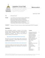 Summary of Governor's executive orders issued during COVID-19 emergency