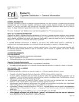 Cigarette distributors general information
