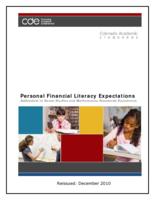 Colorado academic standards. Personal financial literacy expectations : addendum to economics and mathematics standards documents
