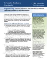 Supporting focused, rigorous mathematics standards : a simple guide to the Common core mathematics standards