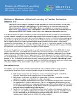 Measures of student learning : approaches for selecting and using multiple measures in teacher evaluation