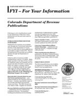 Colorado Department of Revenue publications