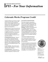 Colorado Works Program credit