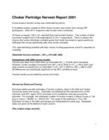 Chukar partridge harvest report. 2001