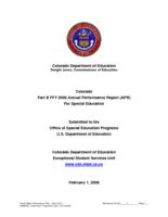 Annual performance report for special education. 2006