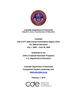 Annual performance report for special education. 2008-09
