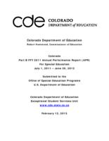 Annual performance report for special education. 2011-12