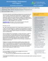 Supporting school and district accountability during the 2015 assessment transition : overview of HB 14-1182