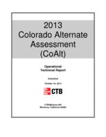 Colorado Alternate Assessment (CoAlt) operational technical report. 2013.