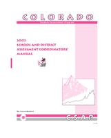 CSAP school and district assessment coordinator's manual. 2003
