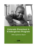 Colorado Preschool and Kindergarten Program 2008 legislative report