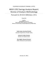 H.B.10-1352 savings analysis report. 2011