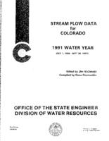 Stream flow data for Colorado. 1991