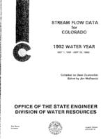 Stream flow data for Colorado. 1992
