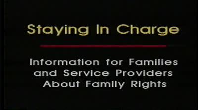 Staying in charge : information for families and service providers about family rights