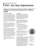 Filing on unearned income for a minor child
