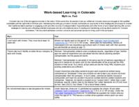 Work-based learning in Colorado, myth vs. fact