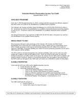 Colorado historic preservation income tax credit