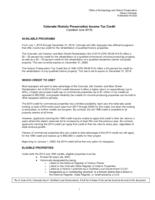 Colorado historic preservation income tax credit