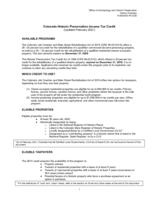 Colorado historic preservation income tax credit